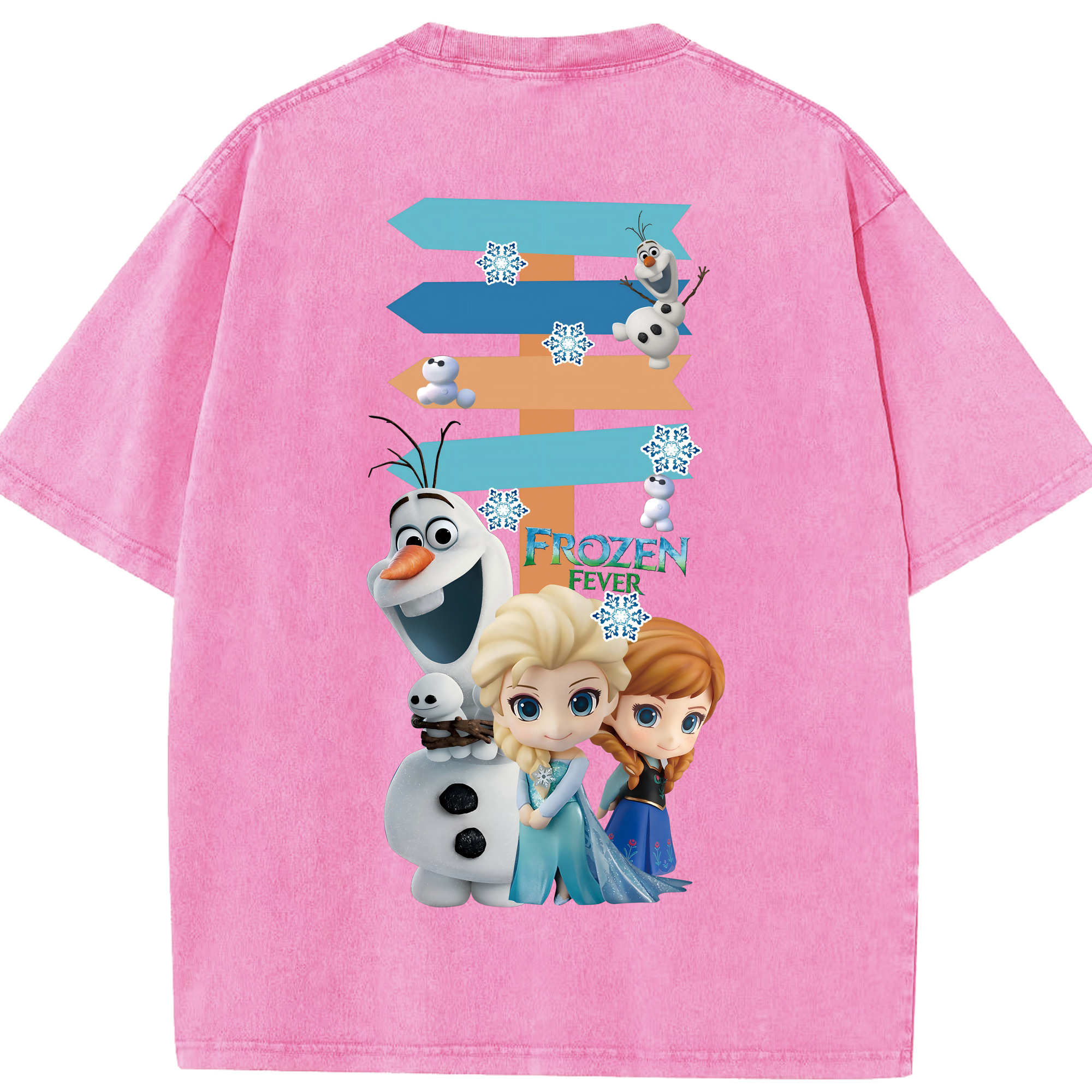 （画像用） アナと雪の女王 アンナ エルサ Frozen Anna Elsa 綿100% ヴィンテージ風 半袖Tシャツ（背面プリント）
